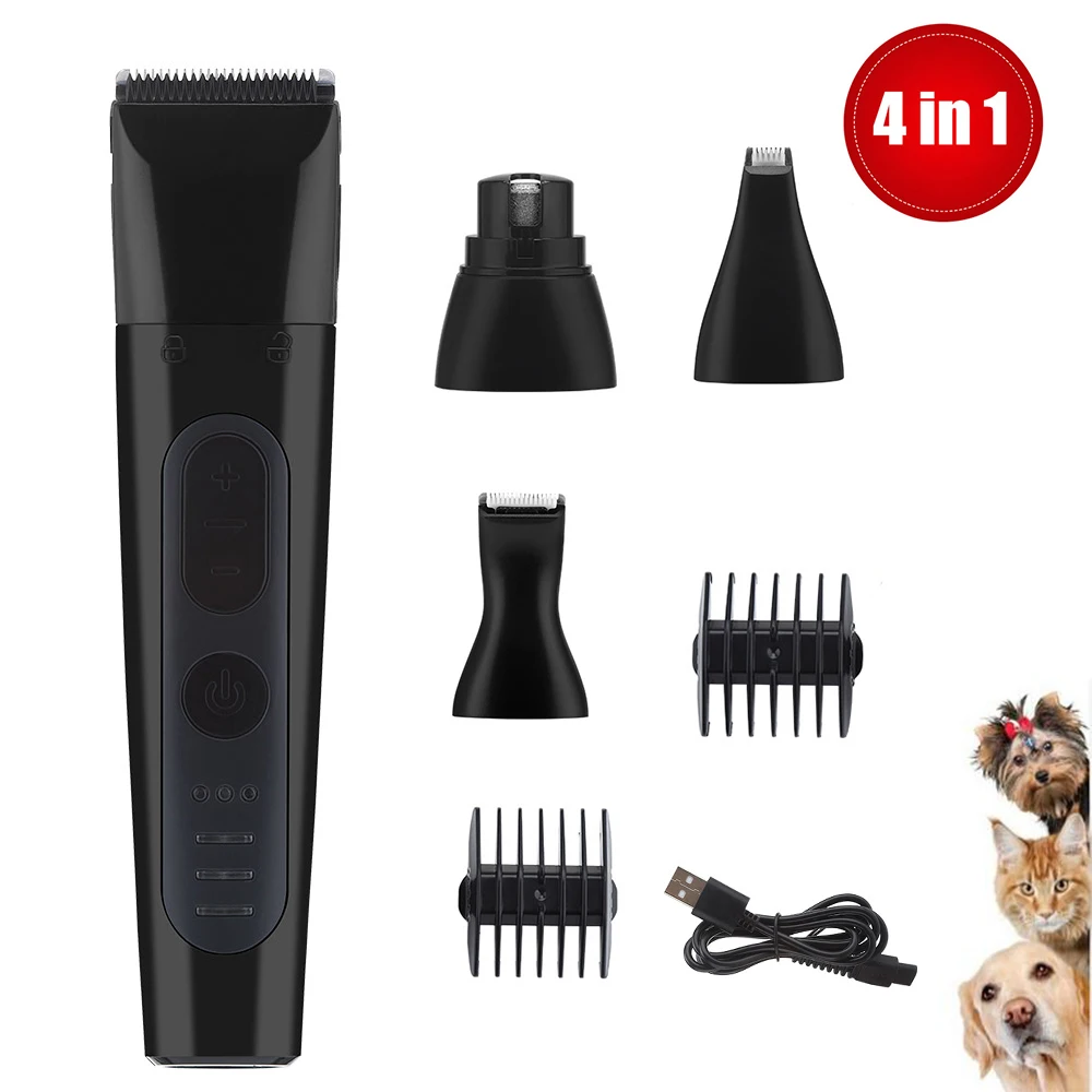 

Dog Nail Grinder Hair Clipper 4 in 1 Dog Grooming Clippers Professional Cutter for Trimming Pet Nail/Paws/Hair Electric Trimmer