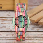 Многоцветные часы с бамбуковым деревянным браслетом, женские кварцевые часы с римскими цифрами, дисплей, полностью деревянный женский браслет, наручные часы, подарки