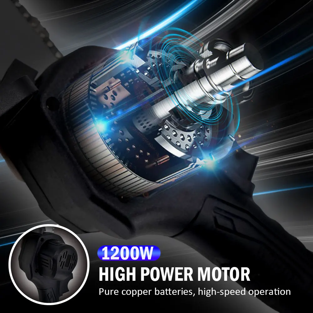 

Mini Electric Chain Saw 6Inch 18V For Fruit Tree Woodworking Garden Tools 1200W With Battery Rechargeable HandHeld Wood Cutters