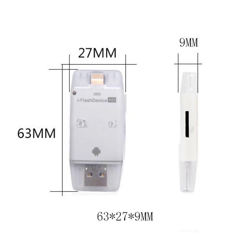 3 в 1 устройство для чтения SD/ TF карт адаптер Lightning / Micro USB подходит iphone x IOS