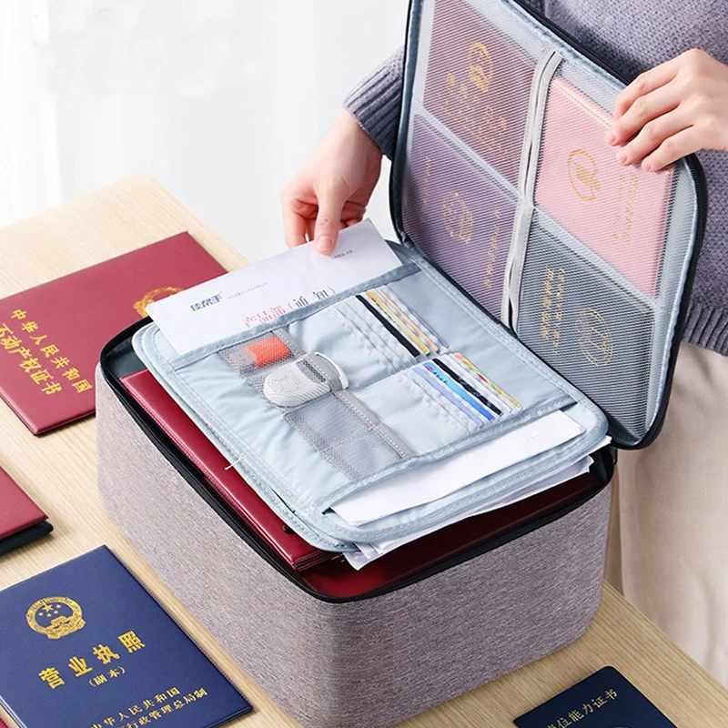 

Multilayer Document Organizer Men's Briefcase Storage Bag Office Tickets File Folder Holder Home Certificates Handbag Accessorie