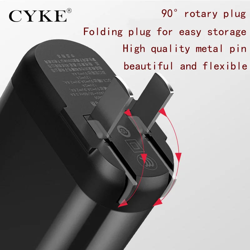 CYKE новый двойной USB интерфейс QC3.0 Быстрая зарядка PD18W складное Цифровое зарядное