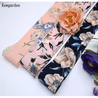kewgarden 1 12 38mm print floral chiffon fabric ribbon handmade tape diy bow accessories cloth strip riband wholesale 25 yards