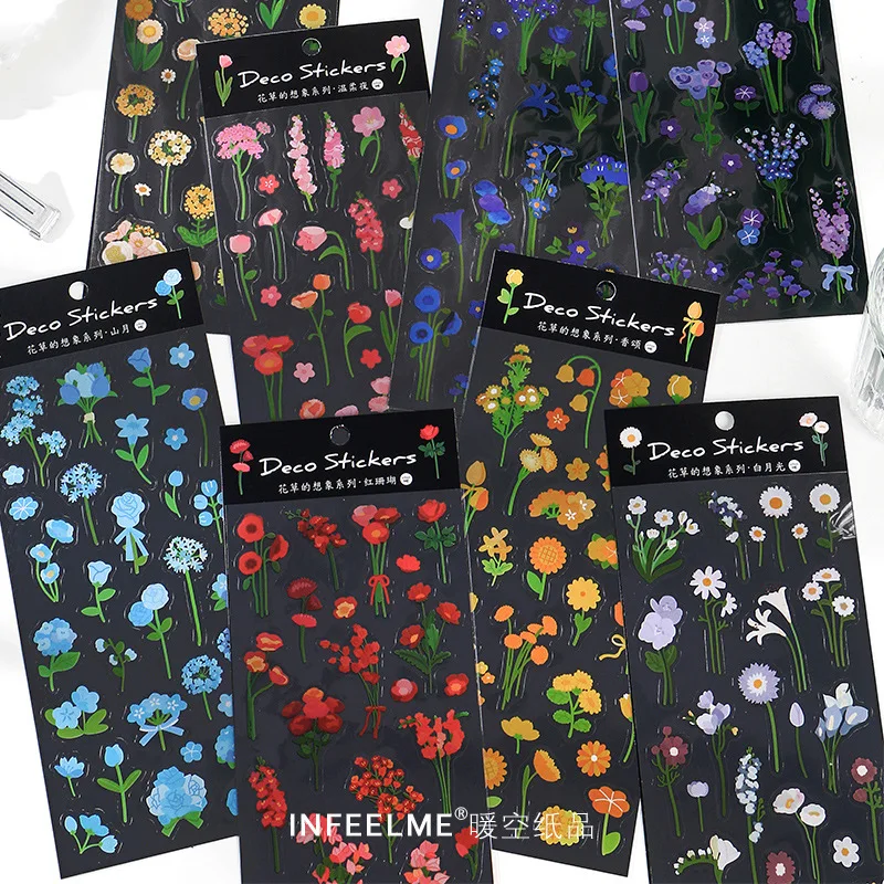 

1pcs/lot Memo Pads Sticky Notes Flower and Grass Imagination Series Scrapbooking Stickers Office School stationery Notepad