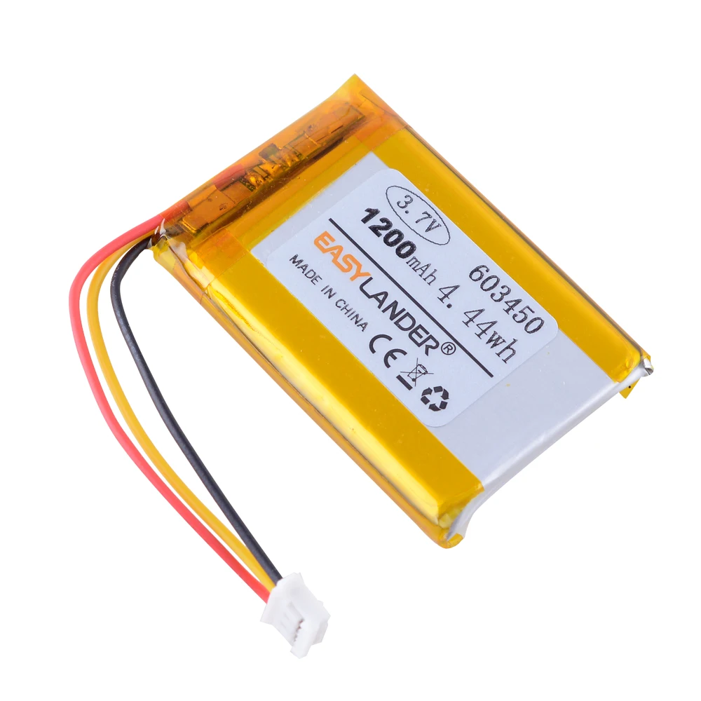JST PH 2 0 мм 3pin 3 7 V 1200mAh 603450 Литий-полимерный LiPo аккумуляторная батарея Замена для HS70
