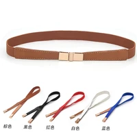 high quality belts for women black waist elastic ladies band round buckle decoration coat sweater fashion dress rice white