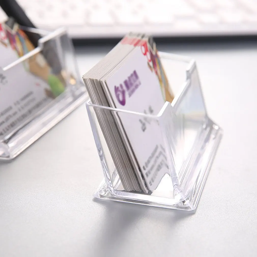 

Plastic Business Card Box Transparent Office Supplies High-capacity Plastic Business Card Box Desktop Card Holder
