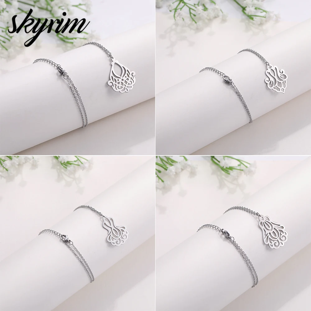 Женское Ожерелье чокер из нержавеющей стали серебристого цвета|Ожерелья с