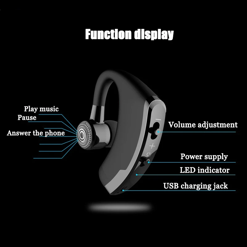 VITOG настоящая беспроводная гарнитура бизнес V9 Bluetooth наушники стерео Телефон Handfree наушники с микрофоном для вождения шумоподавление