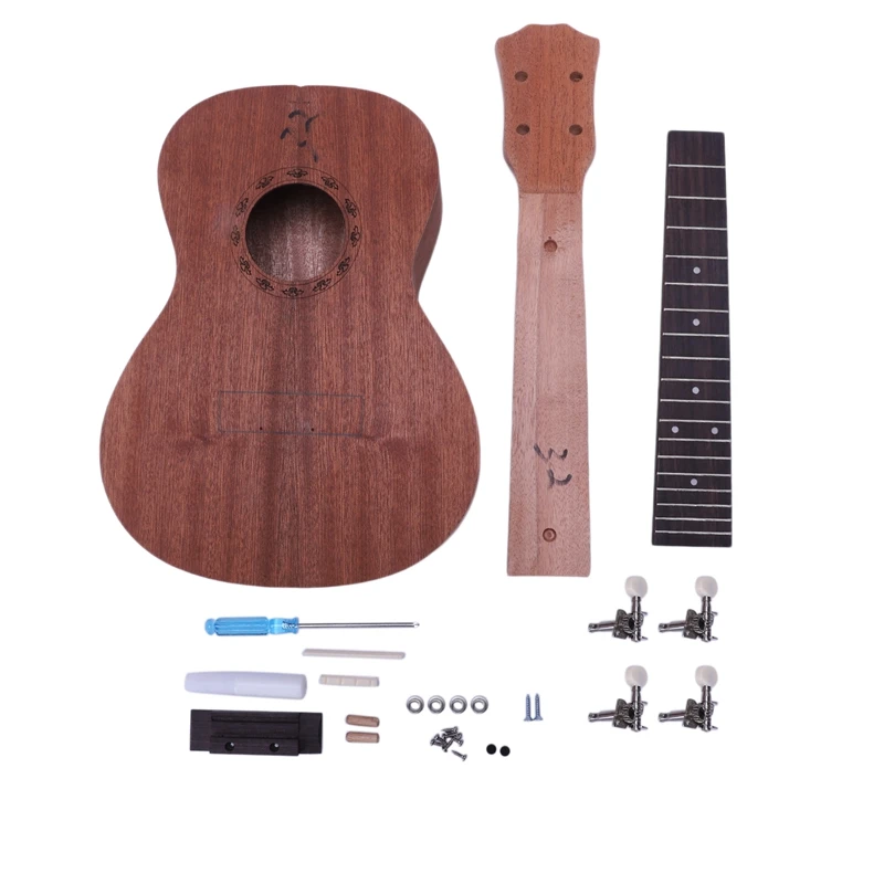 Concert Ukulele Diy Kit 23 Inch Mahogany 4 Strings Hawaiian Guitar For Handwork Painting Perfect Parents-Child Campaign | Спорт и