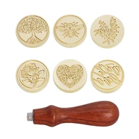 wax seal stamp set brass wax stamp heads and wooden handle sealing stamp kit for embellishment of party invitations