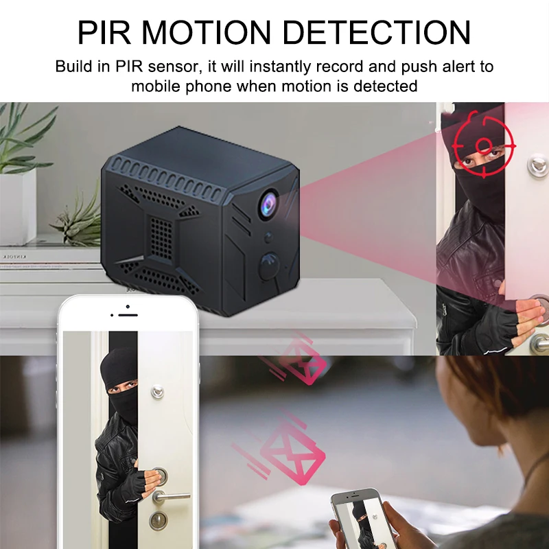 H.265 Беспроводная мини камера WiFi Micro домашней безопасности 1080P ночное видение