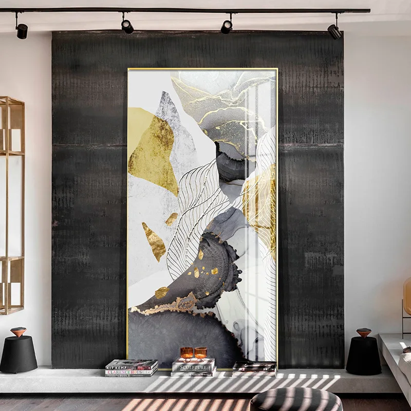 Cuadro de pintura de vena dorada abstracta, p&oacute;ster grande de impresi&oacute;n HD, arte de pared para sala de estar, pasillo de entrada, cuadros, decoraci&oacute;n de sal&oacute;n-2