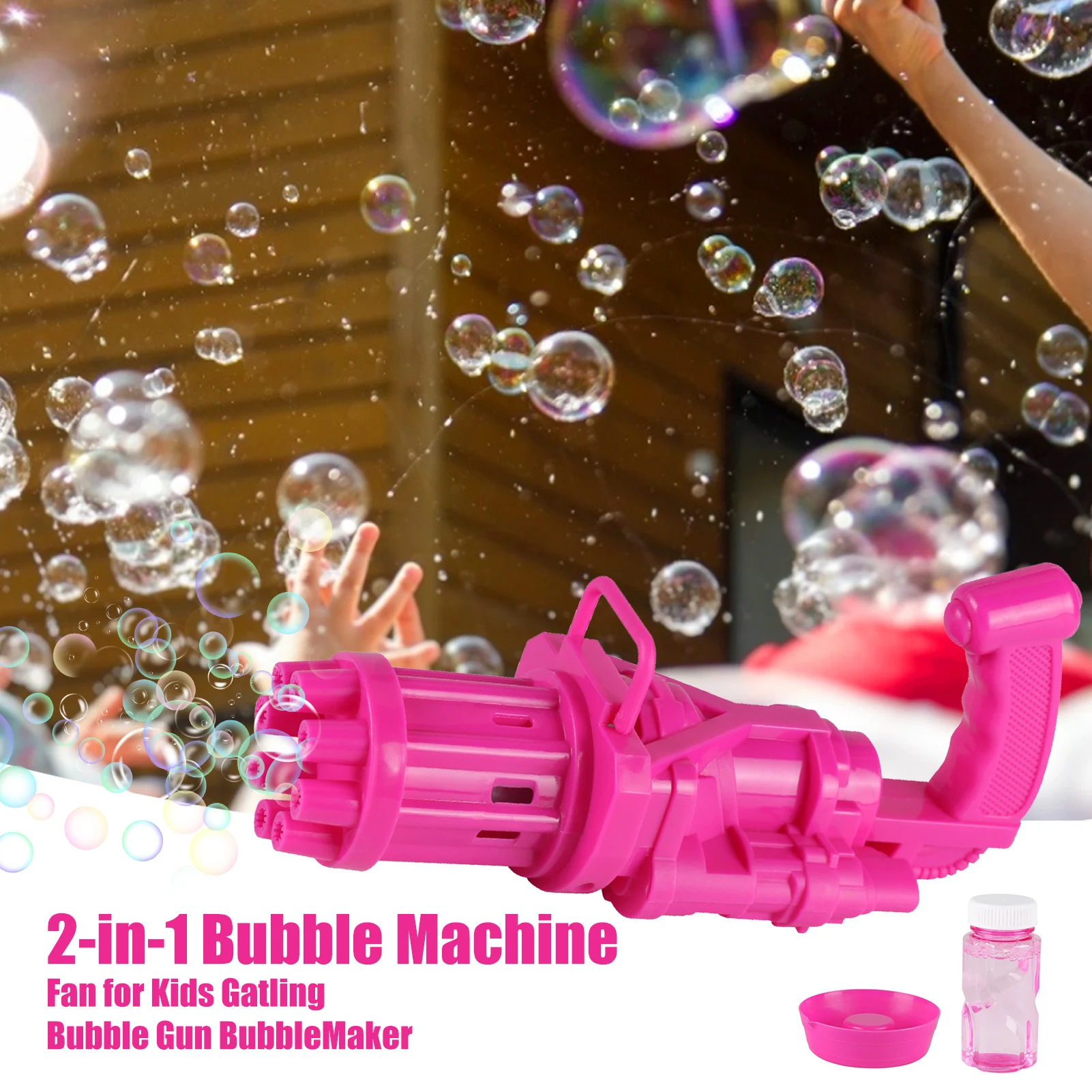 

Electric Bubble Machine Gatling Style Bubble Gun Children's Automatic Bubble Blowing Toy Gun Summer Toy For Kids