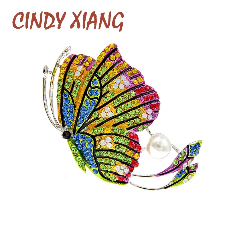 Женская Брошь бабочка CINDY XIANG элегантная брошь в форме бабочки 2 цвета на