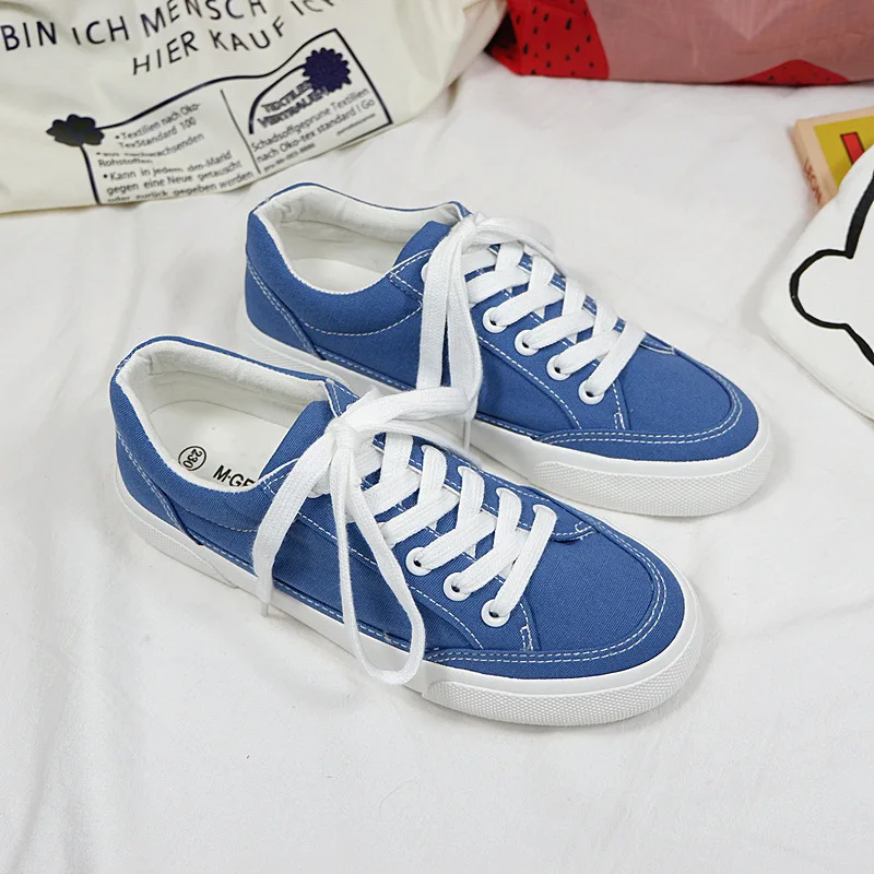 

Кеды женские холщовые, однотонные кроссовки на шнуровке, повседневная обувь, черные, розовые, синие, 35-40, весна 2021