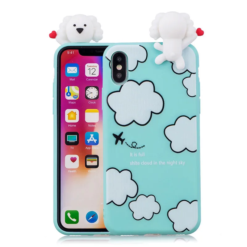 3D Мягкий Силиконовый ТПУ чехол для iPhone 11 Pro X XR XS Max прекрасная панда кошка собака Телефон с единорогом чехол для iPhone 6 6S 7 8 Plus 5 5S SE - Цвет: P