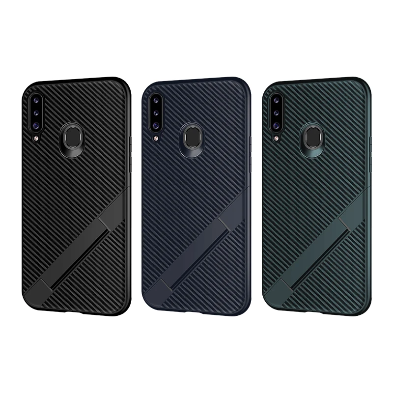 Складной чехол-подставка из углеродного волокна для телефона Samsung Galaxy A10 M10S A20 A30 A50