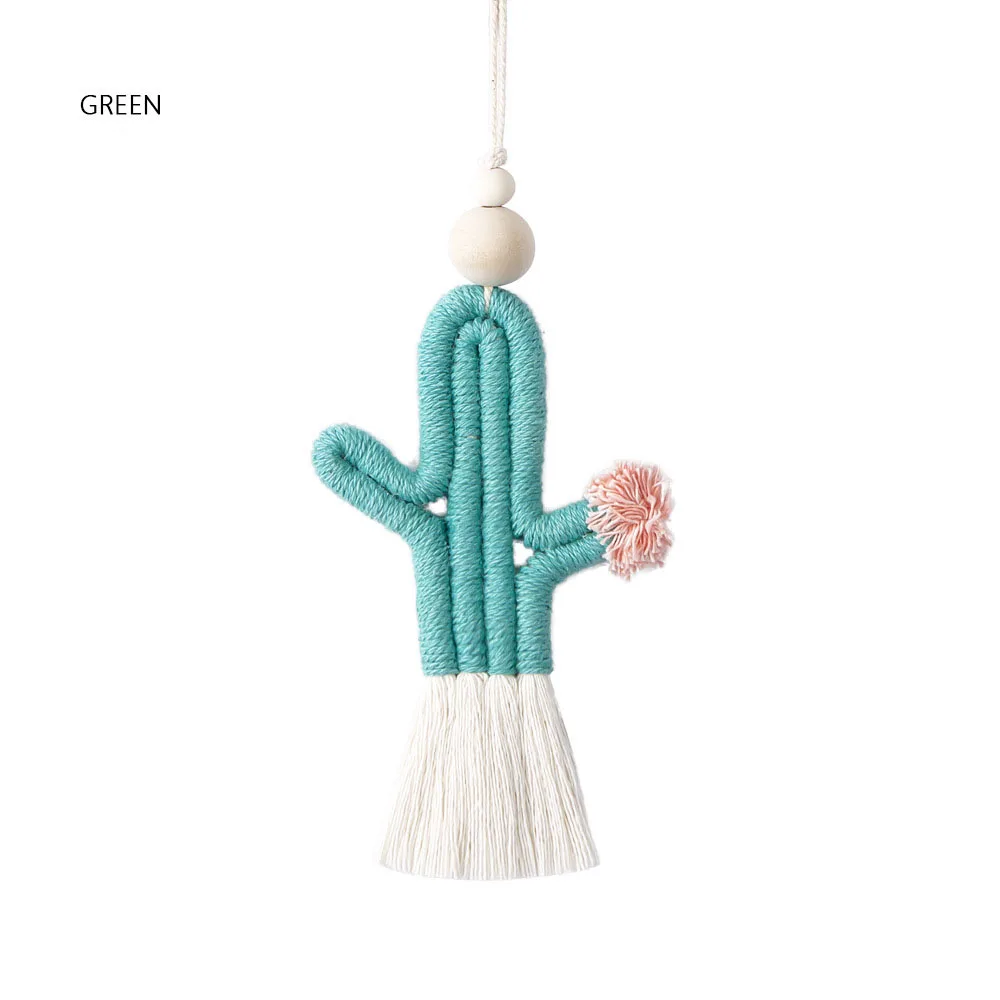 

BOHO Handmade Turquoise Color Cactus Tassel Pendants Keychains Women Bag Accessories Cute Girl Gift Fashion Trendy Jewelry
