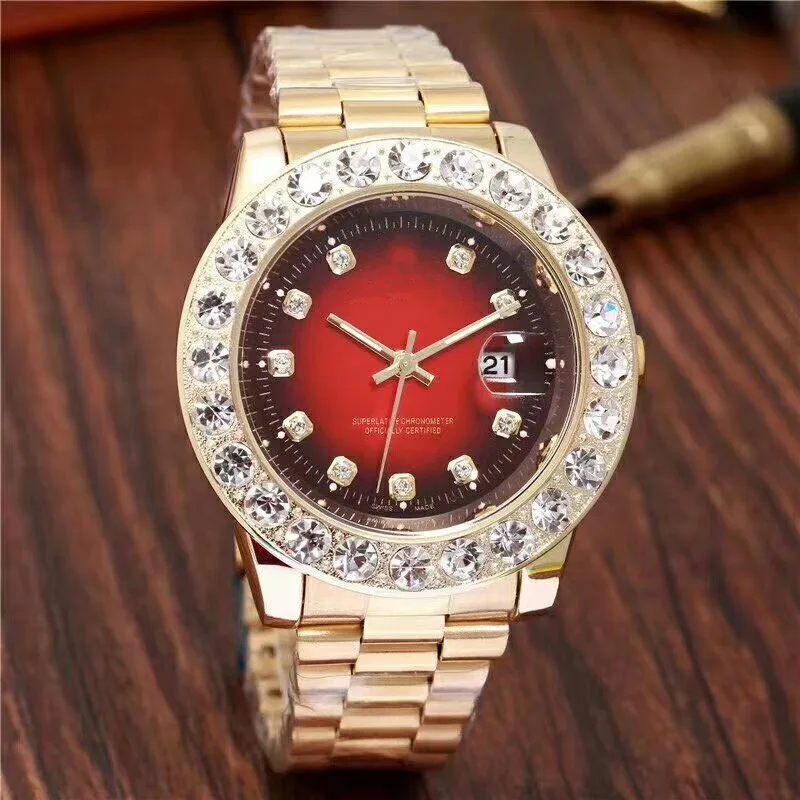 

2021 full diamond men's fashion watch quartz famous casual fashion