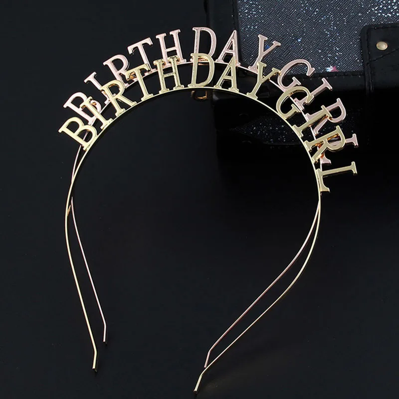 День рождения Девушка корона тиара головная повязка розовое золото с днем