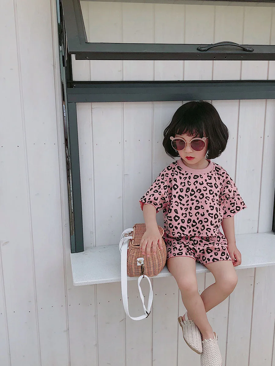 2 шт. Детские леопардовые комплекты с рукавом летучая мышь | Мать и ребенок