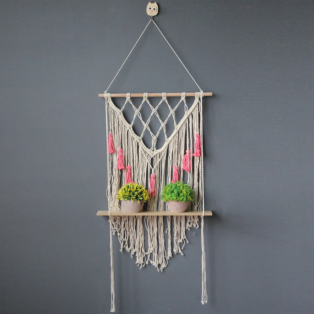 Новая креативная полка для бонсая гобелен с кисточками украшение дома