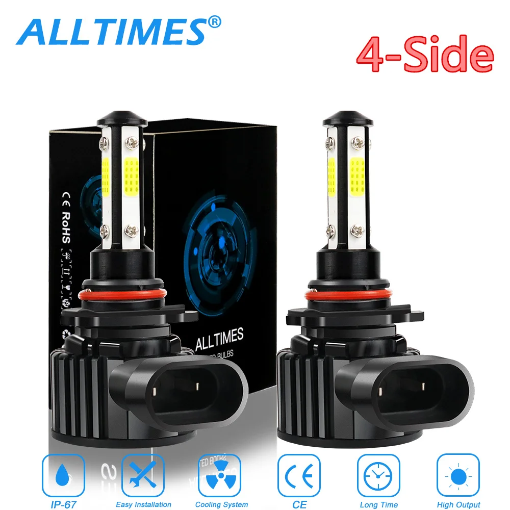 

2pcs 9005 HB3 H10 9145 9006 HB4 H11 H9 H8 Car LED Headlight Lamp Bulbs High Low Beam Fog Light 6500K White 360 degree IP68