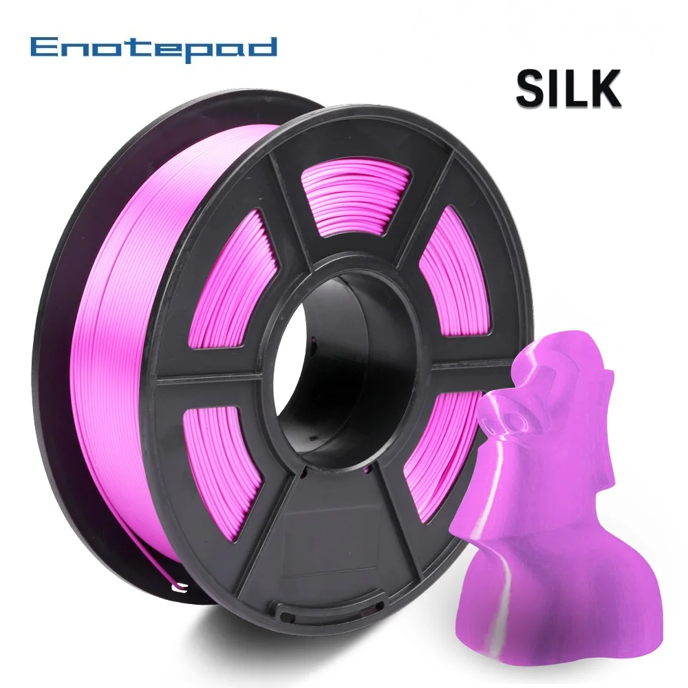 Enotepad PLA шелковые нити Быстрая доставка шелк 1 кг 2 фунтов 75 мм за рулон 3D принтеры