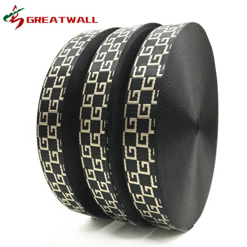 38mm width hot selling GG jacquard webbing nylon belt polyester DIY shoe material |