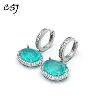 csj created paraiba tourmaline earrings 925 sterling silver gemstone for women fine jewelry party wedding gift free ship