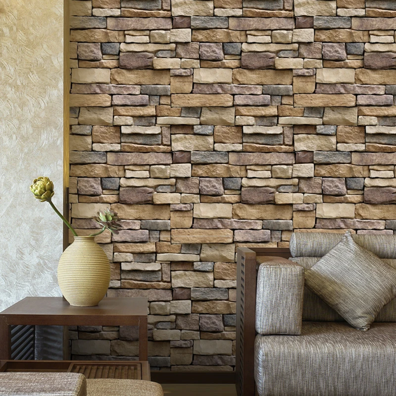 

Home Decor 3D PVC Furniture Kitchen Living Room Bedroom Brick wallpaper Rock Wall Stickers Paper Self-adhesive Stickers