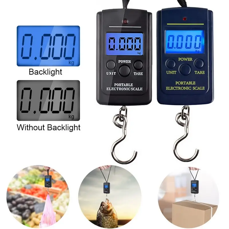 

1PC Mini Luggage Hook Scale Electronic Scale Weight Balance LCD Backlight Portable 100g/40kg Digital Hanging Scale,lanyard scale