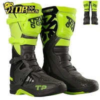 green anti fall motocross off road boots wear resistant motorcycle boots non slip botas moto riding racing shoes profession boat