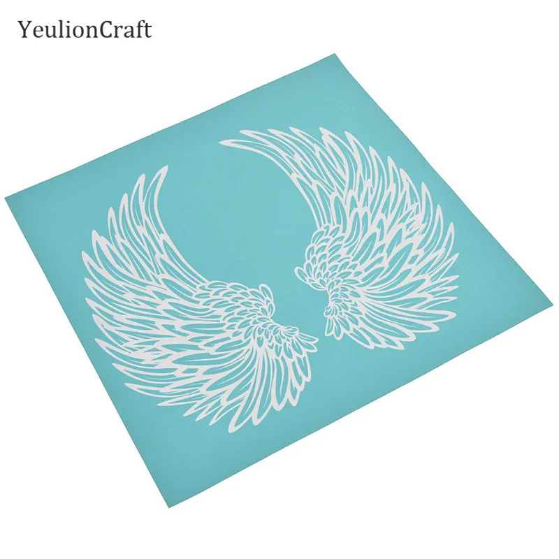 Chzimade 2 шт./лот Крылья Ангела цветы трафареты шелкография для подушки футболка