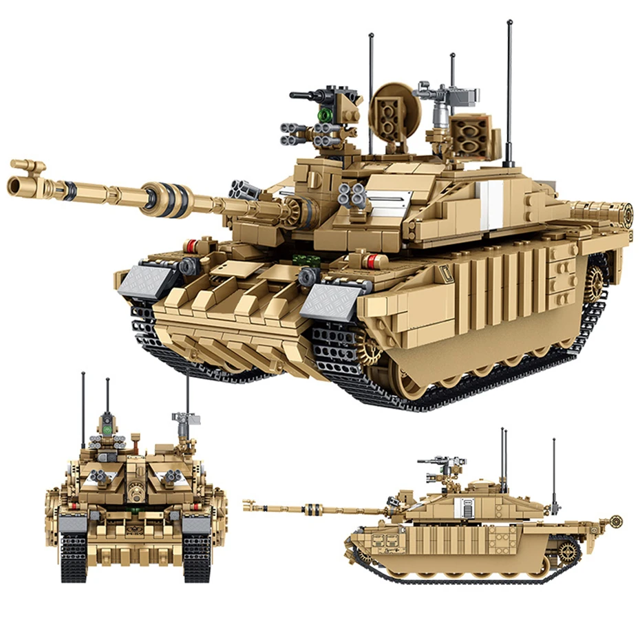 

1687Pcs Penrose 632008 British Challenger Main Battle Tank Model World War II Military Series Building Blocks Children's Toys