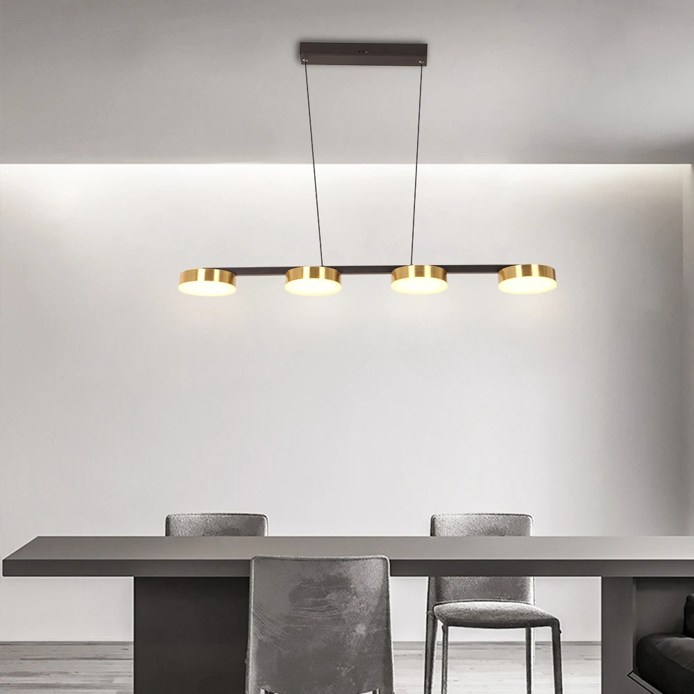 

Lamplo светодиодный современный подвесной светильник 4 головки горизонтальный акриловая люстра светильник 40 Вт для Гостиная Обеденная Спальн...