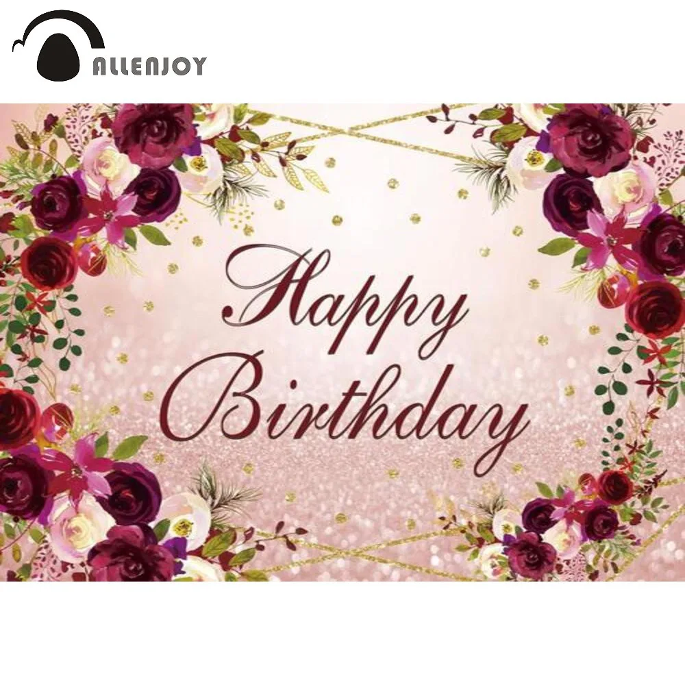 

Allenjoy/розовый фон с цветами для дня рождения для влюбленных девочек, принцесса, детский душ, фон для фотосъемки, фотостудия, фон для фотосъемк...