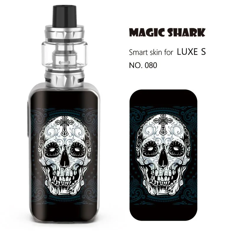 Magic Shark Crystal Skull Leaf Wood Print Snake Flower Stereo Skin Cover Case Sticker Tape for Vaporesso Luxe S | Мобильные телефоны