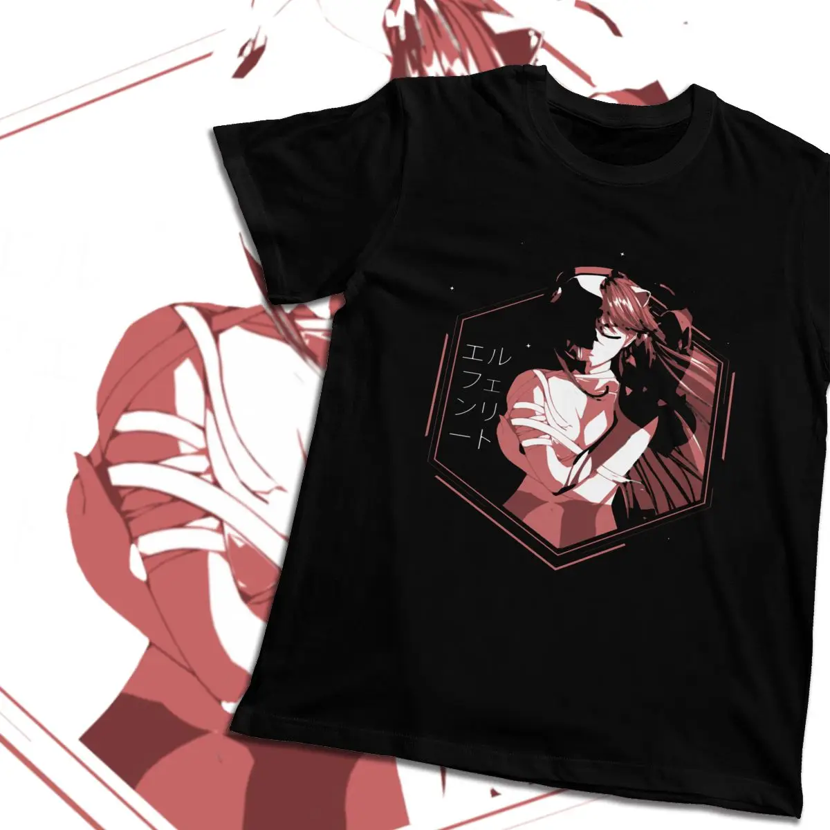 Новый дизайн футболка с изображением элфена и Люси из аниме Мужская для отдыха 100%
