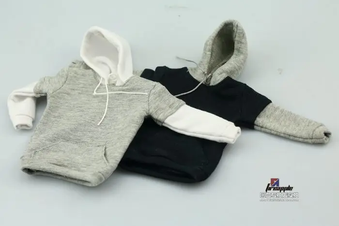 

1/6 Doll Clothing Trend Soldiers Stitching Hedging Sweatshirt Black Grey 12-inch Dolls Available In Stock