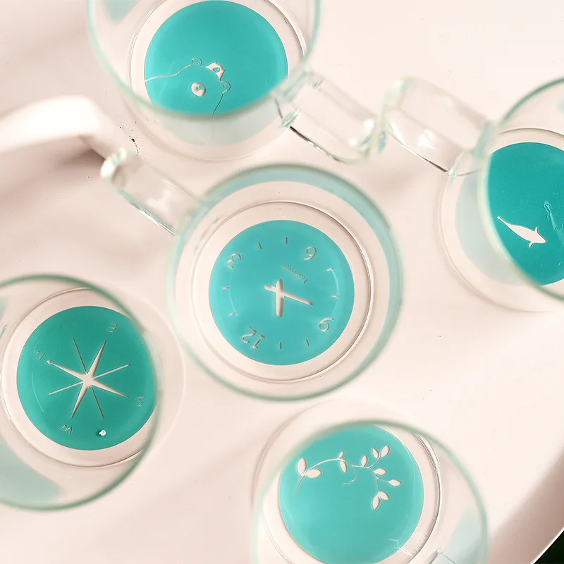 

Creative Glass Milk Breakfast Cup Water Cup Mug Transparent Flower Tea Cup Spoon Gift with Glass Cover