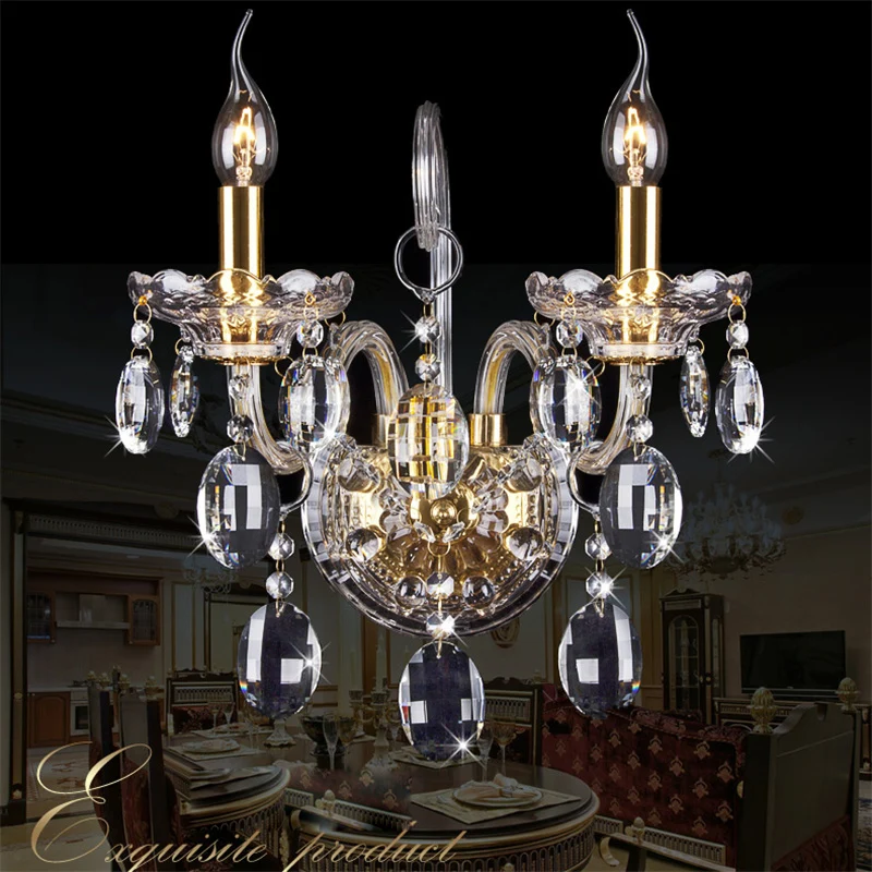 

LED candle crystal lamp Modern Clear crystal chandeliers Dining Room Luxury Chandelier Bedroom Lighting Fixture Glass Lamps