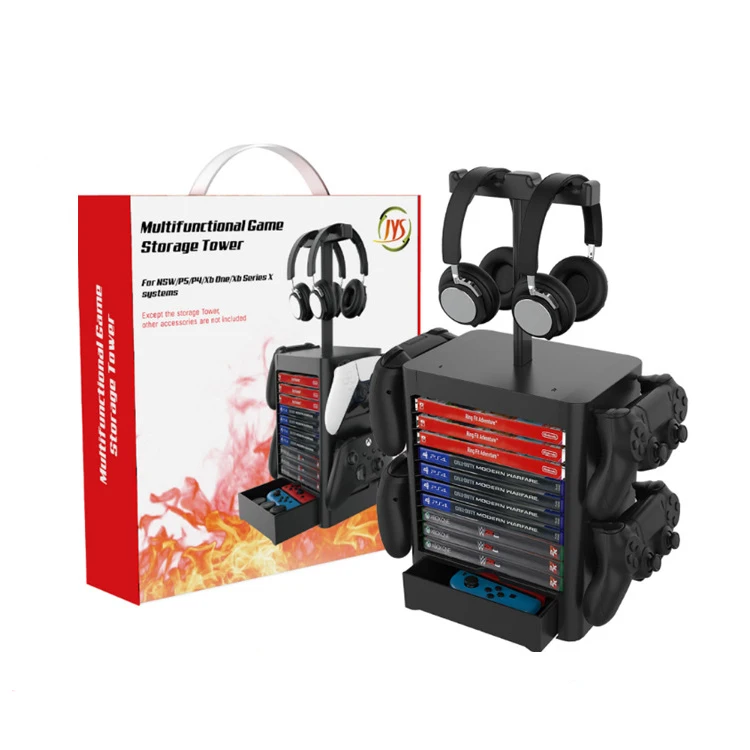 

For PS5 CD Discs Storage Seat Bracket Double 2 layer Storage Stand For PS4 Pro/PS4 Slim /PS4/PS5/ONE/Nintend Switch Disk Stand