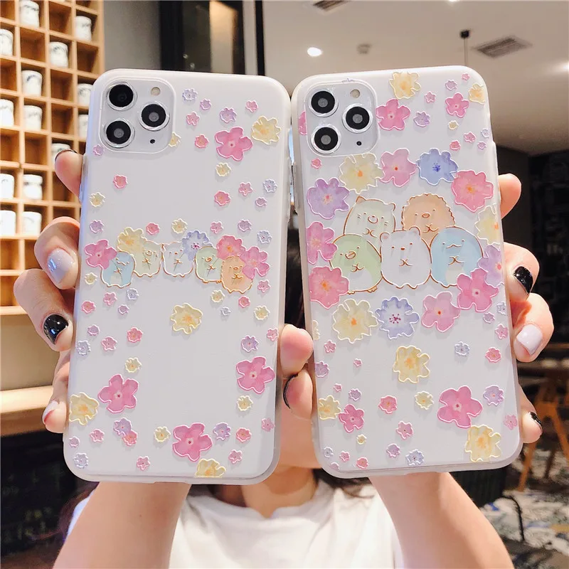 Японский мультфильм Sumikko Gurashi тисненый ТПУ задняя крышка чехол для телефона iPhone 11
