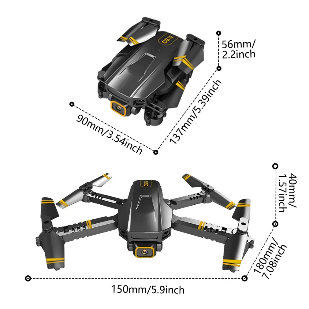 

CS12 WiFi FPV Altitude Hold Mode Foldable RC Drone Quadcopter RTF One-button Back Function Small Size