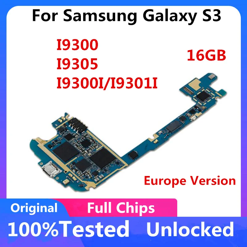 Оригинальная материнская плата для Samsung Galaxy S3 I9300 I9305 I9300I I9301I с европейской