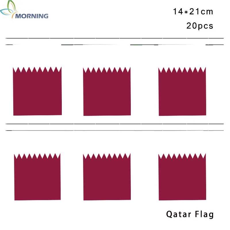 

MORNING 14*21cm 20pcs Qatar national bunting flag