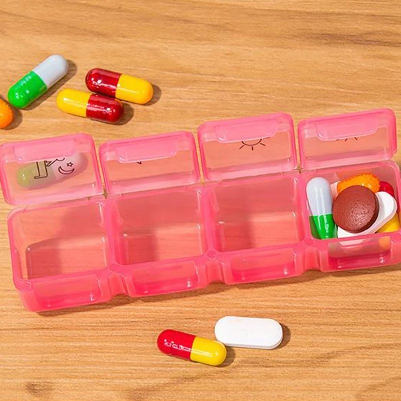 

H7JC Monthly Pill Organizer Friendly, Free Travel 28 Day Pill Box Case with Spring Open Design and Large Compartment to Hold Cod