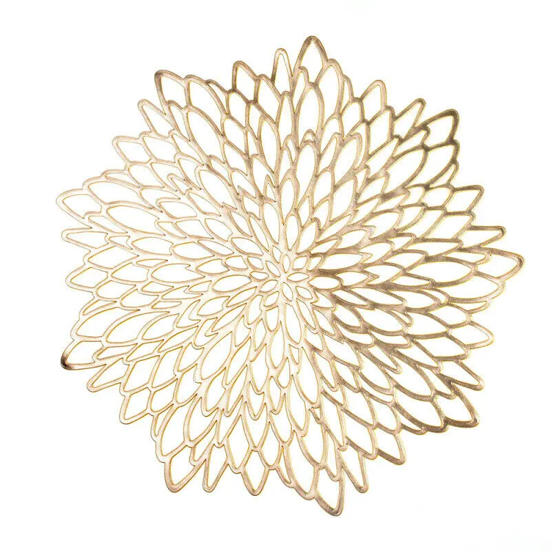 Placemats Table Mat Washable Dining Party Pack Flower Design Round Coaster Insulation Pads Plastic Mats Kitchen Decoration | Дом и сад